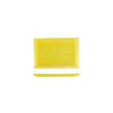 Glass Dinnerware 8.5" x 5.75" Rectangular Yellow Glass Plate (Set of 2)